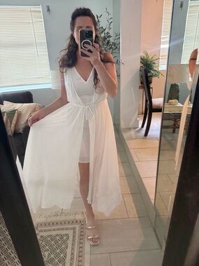 ALLSAINTS White Chiffon Hi-Low Tie-Front Sleeveless Dress Size US 0